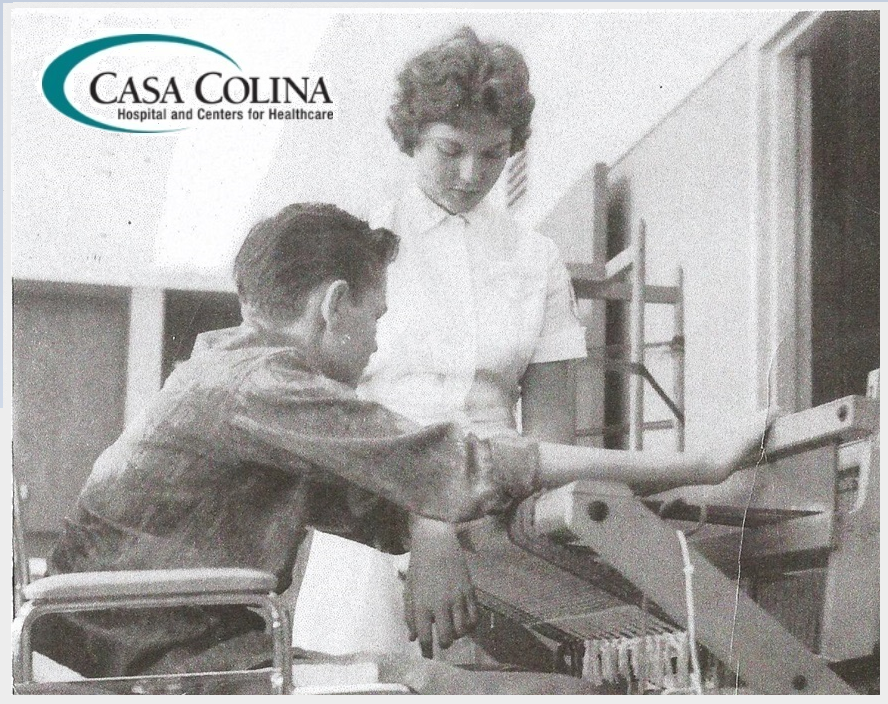 Black and white image of Leo “Buddy” Pergson and a nurse