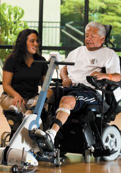 man receiving physical therapy 