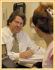 doctor talking to patient