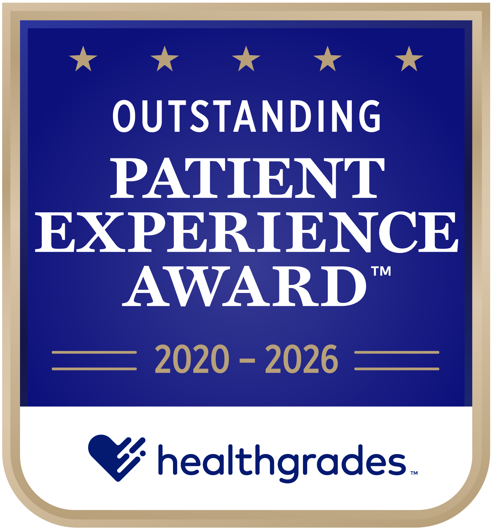 Outstanding Patient Experience Award Recipient 2020-2026